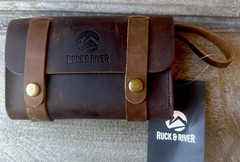 Ruck & River Leather Spice Wallet 6 Glass Jars Spice Rack – New