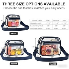 Clear Bag for Stadium Events Clear Sports Fan Handbags Purses Small Navy Blue