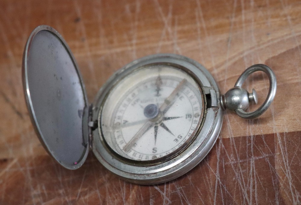 Vintage Keuffel & Esser Co. Pocket Compass WWII Navigation Tool Travel WWII Era