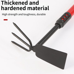 Heavy Duty Garden Tool Set 3 pcs Carbon Steel Shovel + Rake + Multipurpose Hoe