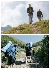 2pcs Telescopic Hiking Walking Poles Aluminum Alloy Lightweight Trekking Sticks
