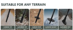 Collapsible Trekking Hiking Poles- 2 Pack Folding Aluminum Walking Sticks with