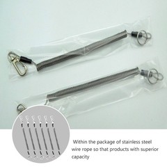 6Pcs Retractable Elastic Fishing Ropes Key Chains with PU Steel Wire