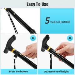 Folding Walking Stick Mountain Cane Walking Stick Cane Canes Holiday Height Adjustment…
