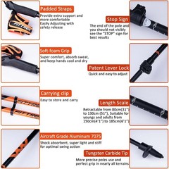 2-Pack Ultralight Aluminum Nordic Walking Poles – Ergonomic Adjustable Sticks