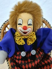 Artist doll porcelain doll clown 22 cm collector rarity Vintage
