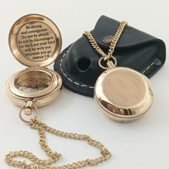 19 Brass Compass – Engraved Religious Gift for Baptism or Confirmation