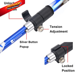 A ALAFEN Aluminum Collapsible Ultralight Travel 1 PC(1 Pole), P1_Blue