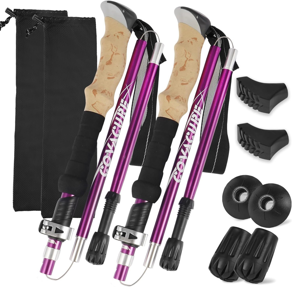 Hiking Poles – Aluminum Alloy 7075 Trekking Poles Collapsible with Telescopic,Li