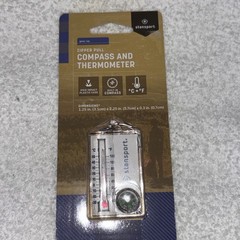 Stansport Zipper Pull Compass and Thermometer NEW