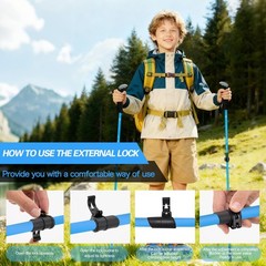 Hiking Trekking Poles for Kids, 2 Pack Anti Shock, Adjustable, Collapsible Hi…