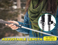 Trek-Z Cork Grip Trekking Poles – Lightweight Folding Hiking Poles, Adjustable H