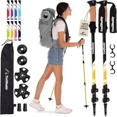 TrailBuddy Trekking Poles – Lightweight 7075 Collapsible, Bumblebee Yellow