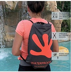 Embark 10L Drawstring Backpack – Waterproof, Lightweight Dry Navy/Neon Blue