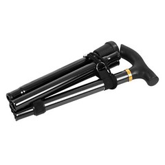(Black)Aluminium Alloy Telescopic Walking Cane Trekking CH