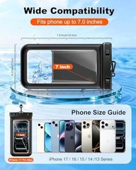 Floating Waterproof Phone Pouch 2 Pack, IP68 Waterproof Phone Case 7.2 inch