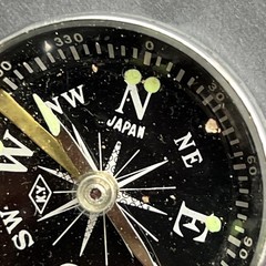 VTG Japan Pocket Compasses Set Of 2 Brass and Metal Working Floating Dial Set