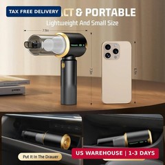 Cordless Car Vacuum Cleaner: Handheld Vacuum with 𝟏𝟔𝟎𝟎𝟎𝐏𝐚 Strong Suction,