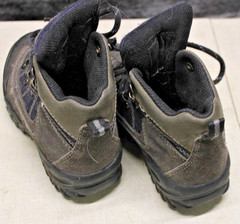 A Pair of black hiking boots with grey accents boy or girl size 9/1/2 kids size