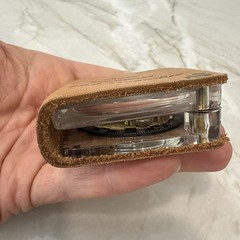 Vintage Auto Compass and Magnifier and Leather Sheath