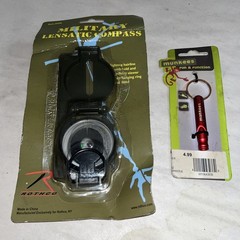 Military Lensatic Compass And Emergency Whistle Set