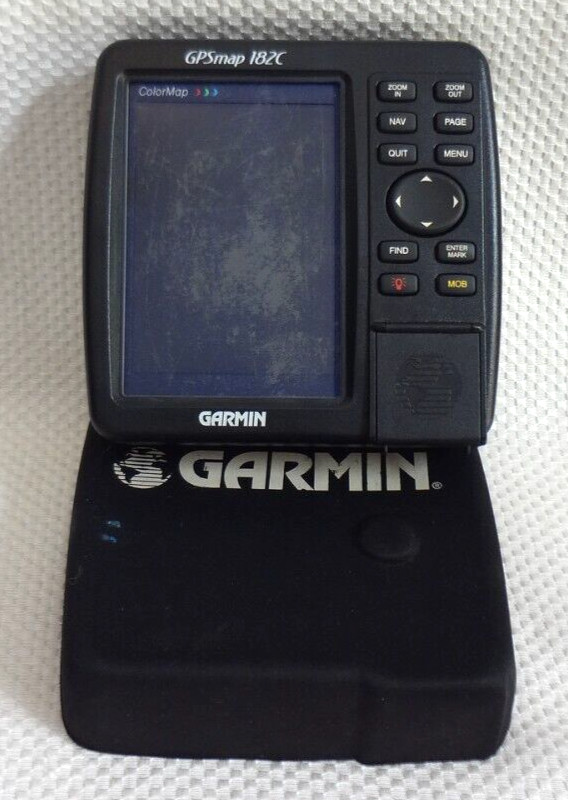 GARMIN GPSMAP 182C MARINE CHART PLOTTER FISHFINDER GPS UNIT w/ SUN COVER