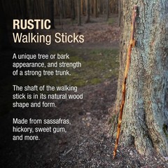 Rustic Wood Walking Stick – Hickory, Traditional Handle, Unisex, USA Made