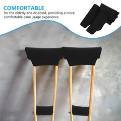 1 Set Durable Black Crutch Underarm Cushion Reusable Walking Stick Accessory