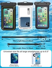 4 Pack IP68 Waterproof Phone Pouch (2 Pack Floating and 2 Pack Sinking