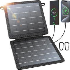 Portable Solar Charger (5V/2A Max), Small Foldable Solar Panel with USB-C 10W