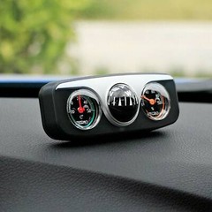 Car Vehicle Dashboard Thermometer Hygrometer Hike Compass Navigation Tool 3-in-1