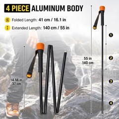 T7075 Aluminum Fold-able Wading Staff for Fly Fishing