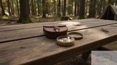 Authentic Vintage Style Brass Pocket Compass with Leather Case Rustic Vintage