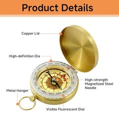 Waterproof Brass Survival Compass for Hiking & Camping – Pocket Navigation