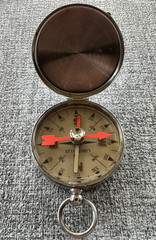 Vintage Liquid Filled Compass Japan Silver Color