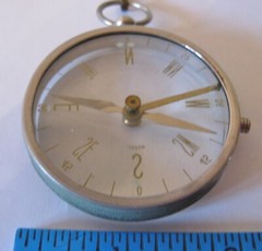 Vintage Clear Glass Handheld Hiking Camping Mapping Compass Made in Japan