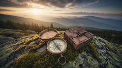 “2.5” Compass with Leather Case | Rustic Vintage Home Decor Gift”