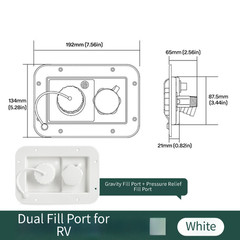 RV Water Inlet for Camper Trailer Dual Mode Gravity and Pressurized Fill