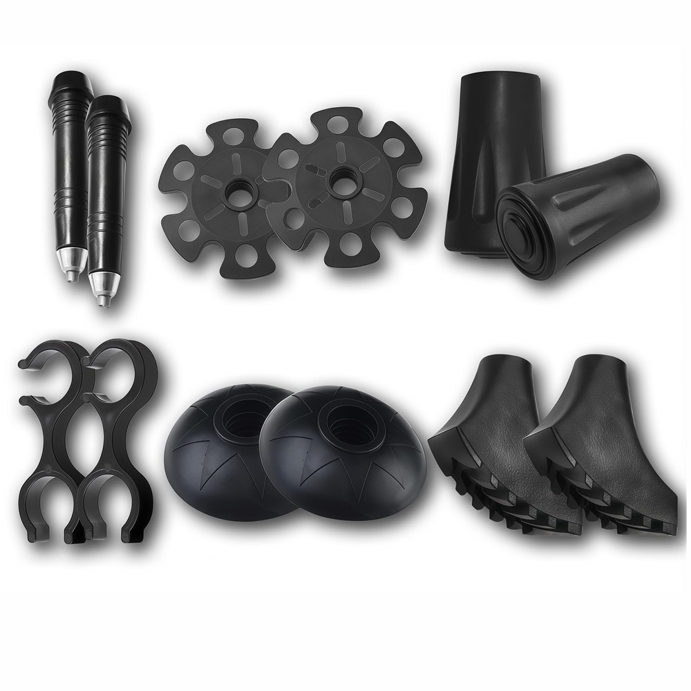 12 PCS Replacement Hiking Trekking Poles Tips Rubber Cane Protectors End Fit