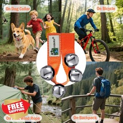 JIUSAIRUI Bear Bells Orange Hiking Safety