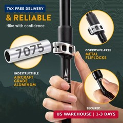 Premium Foldable Hiking Poles by USA Brand – Adjustable, Lightweight Trekking Po
