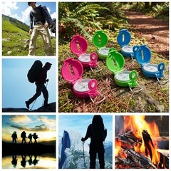 6 Pack Multi-Color Mini Lensatic Compass with Lanyard Orienteering Navigation