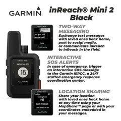Garmin inReach Mini 2 Satellite Communicator Black with Power Pack Bundle