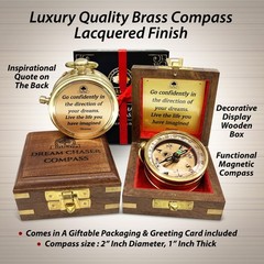 The Dream Chaser Compass in Wooden Box – 2025 Graduation Gifts for Him College