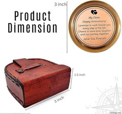 Vintage Brass Compass Set in Exquisite Leather Case