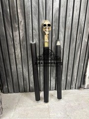 AURA 37″ Skull Brass Handle Walking Stick Rosewood Cane Grandfather/Mother Gift