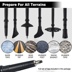 2 Pack Aluminum Quick Lock Trekking Poles 53 in Adjustable Hiking Walking Sticks