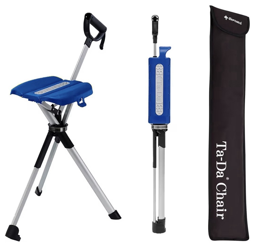 STEP2GOLD Ta-Da Chair Series 2 Portable Trekking Hiking Pole – M (34.2″) – Blue