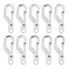 D Shaped Spring Snap Hook Carabiner 28mm for Keyrings Backpacks Gear Loops Zinc
