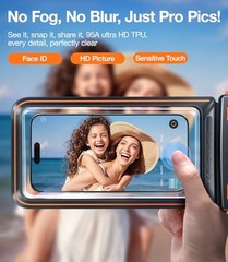 IPX8 Waterproof Phone Pouch Floating, Underwater Screen 7.0 INCH 1 Pack-Black